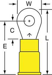 3M MV10-8RK RING TERM,VINYL,#8,1.030 IN.,PK500