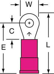 3M MV18-4R/SK RING TERM,VINYL,#4,0.800 IN.,PK1000