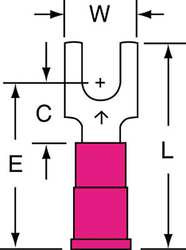 3M MV18-8FBK FORK TERMINAL,BLOCK,#8 STUD,RED,PK1000