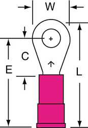 3M MV18-8R/LK RING TERM,VINYL,#8,0.930 IN.,PK1000