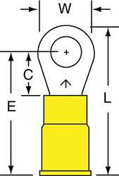 3M MVU10-10RK RING TERM,VINYL,#10,1.030 IN.,PK500