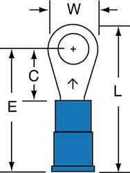3M MVU14-10R/LK RING TERM,VINYL,#10,0.930 IN.,PK1000