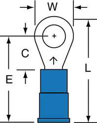 3M MVU14-10RK RING TERM,VINYL,#10,0.900 IN.,PK1000