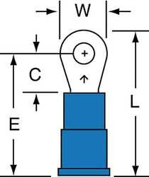 3M MVU14-4R/SK RING TERM,VINYL,#4,0.800 IN.,PK1000