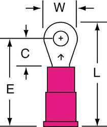 3M MVU18-4R/SK RING TERM,VINYL,#4,0.800 IN.,PK1000