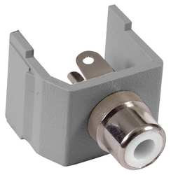 HUBBELL SFRCWGY SNAP FIT CONNECTOR WHITE/GRAY RCA/SOLDER