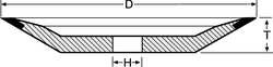 NORTON 69014191629 4" DIAM, 1-1/4" HOLE SIZE, 1/2" OVERALL 