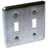 RACO 871 WALLPLATE COVER, DOUBLE TOGGLE, STEEL, 4