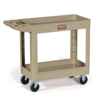 RUBBERMAID COMMERCIAL PRODUCTS FG450088BEIG UTILITY CART,TWO SHELF, BEIGE