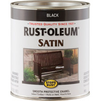RUST-OLEUM 7777502 PAINT STOP RUST SATIN BLACK QT