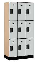 SALSBURY INDUSTRIES 33368GRY SALSBURY 3-TIER 9 DOOR DESIGNER WOOD LOC