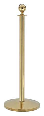 QUEUEWAY QWAY312-2P BALL TOP ROPE POST POLISHED BRASS 39 IN.