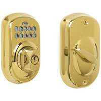 SCHLAGE BE365V PLY 505 ELECTRONIC DEADBOLT LT BRASS