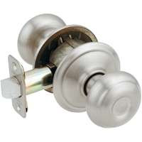 SCHLAGE F10 GEO 619 PASSAGE LOCKSET, GEORGIAN KNOB, SATIN NI