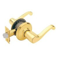 SCHLAGE F10V FLA 605 BRASS FLAIR PASSAGE LEVER LOCKSET