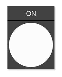SCHNEIDER ELECTRIC ZBY2311 LEGEND PLATE ON WHITE/BLACK AND RED
