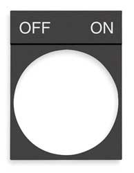 SCHNEIDER ELECTRIC ZBY2367 LEGEND PLATE OFF-ON WHITE/BLACK AND RED