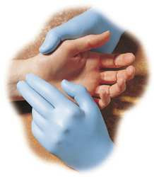 SHOWA BEST GLOVE, INC 9905PFM DISPOSABLEGLOVE,N-DEX,MEDIUM,10.25L,BLUE