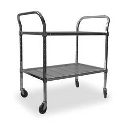 GRAINGER GLOBAL SOURCING 2HDD5 WIRE CART 2 SHELF 36X24X39 CHROME
