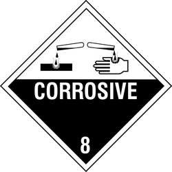 STRANCO INC DOTP-0053-V10 VHCLE PLACARD CORROSIVE W PICTOGRAM PK10