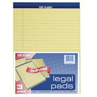 TOP FLIGHT 8115/3 8.5"X11-3/4" YELLOW LEGAL PAD