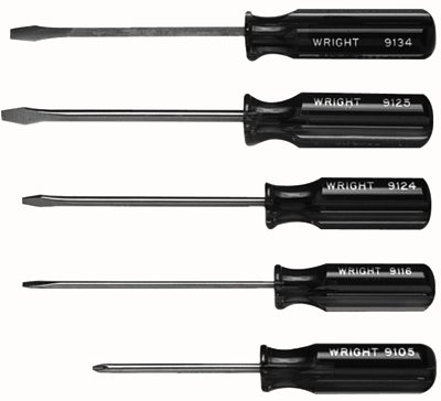WRIGHT TOOLS 9475 PHILLIPS AND SLOTTED SCREWDR 5 PC SET