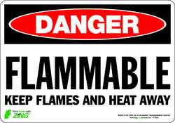 ZING ENTERPRISES, LLC 1125S ZING ECO SAFETY SIGN DANGER FLAMMABLE KE