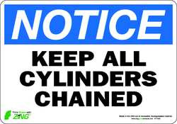 ZING ENTERPRISES, LLC 1142S ZING ECO SAFETY SIGN NOTICE KEEP CYLINDE