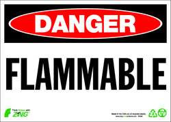 ZING ENTERPRISES, LLC 2098A ZING ECO SAFETY SIGN DANGER FLAMMABLE 14