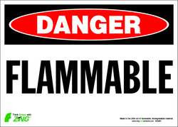 ZING ENTERPRISES, LLC 2098S ZING ECO SAFETY SIGN DANGER FLAMMABLE 14