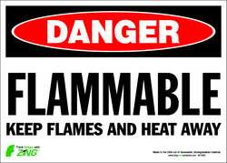 ZING ENTERPRISES, LLC 2125S ZING ECO SAFETY SIGN DANGER FLAMMABLE KE