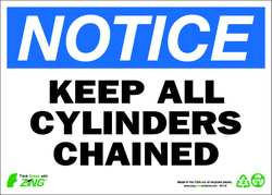 ZING ENTERPRISES, LLC 2142A ZING ECO SAFETY SIGN NOTICE KEEP CYLINDE