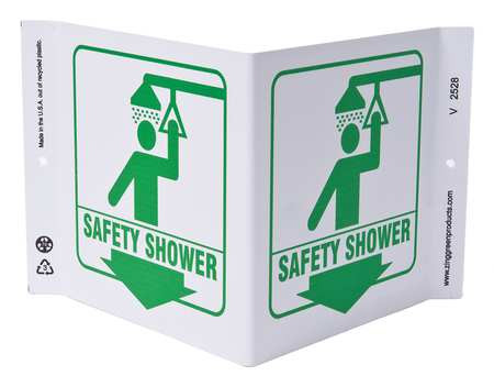 ZING ENTERPRISES, LLC 2528 ZING ECO SAFETY V SIGN SAFETY SHOWER 12"