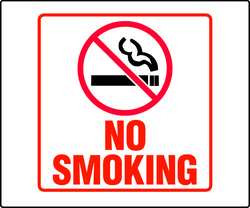 ZING ENTERPRISES, LLC 2573 ZING ECO SAFETY L SIGN NO SMOKING 7"W X 