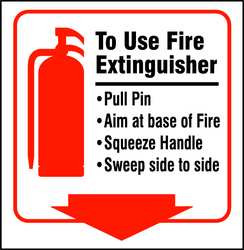 ZING ENTERPRISES, LLC 2584 ZING ECO SAFETY V SIGN TO USE FIRE EXTIN