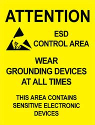 DESCO 06742 AREA WARNING POSTER, 17" X 22"
