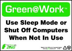 ZING ENTERPRISES, LLC 1008 SIGN,SHUT OFF COMPUTERS,7X10",PLASTIC