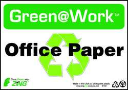 ZING ENTERPRISES, LLC 1021 ZING GREEN AT WORK SIGN OFFICE PAPER WIT