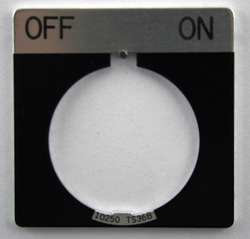 EATON 10250TS42 LEGEND PLATE SQUARE OFF ON BLACK
