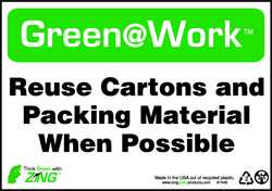 ZING ENTERPRISES, LLC 1048 SIGN,REUSE CARTONS,7X10",PLASTIC