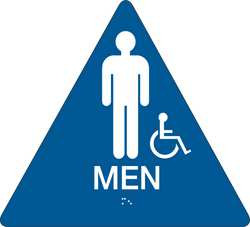 BRADY SPC ABSORBENTS 106182 SIGN,RESTROOM,10X11",WHITE/BLUE