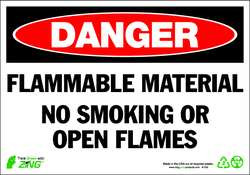 ZING ENTERPRISES, LLC 1100 ZING ECO SAFETY SIGN DANGER FLAMMABLE MA