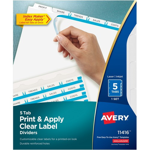 AVERY 11416 DIVIDERS,INDEX,REG TAB,5TAB