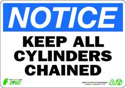 ZING ENTERPRISES, LLC 1142 ZING ECO SAFETY SIGN NOTICE KEEP CYLINDE