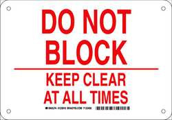 BRADY SPC ABSORBENTS 123816 FACILITY SIGN,PLASTIC,7X10 ",RED/WHT