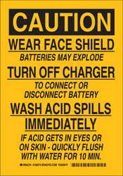 BRADY SPC ABSORBENTS 126077 SIGN,CAUTION,14X10",BLACK/YELLOW