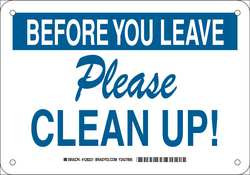 BRADY SPC ABSORBENTS 128221 FACILITY SIGN,PLASTIC,7X10",BLUE/WHT
