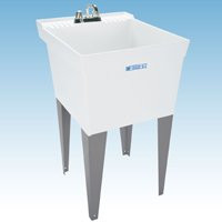 E.L. MUSTEE  SONS INC 19CF LAUNDRY TUB KIT, WHITE, WITH FAUCET, 20 