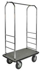 CSL FOODSERVICE AND HOSPITALITY 2000BK-050-BLK BELLMAN CART CHROME BLACK CARPET