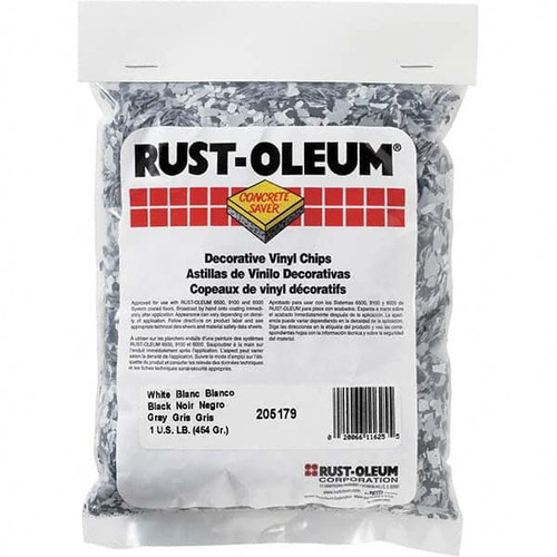 RUST-OLEUM 205179 FLOOR CHIP,BLACK/GRAY/WHITE,1 LB,BAG
